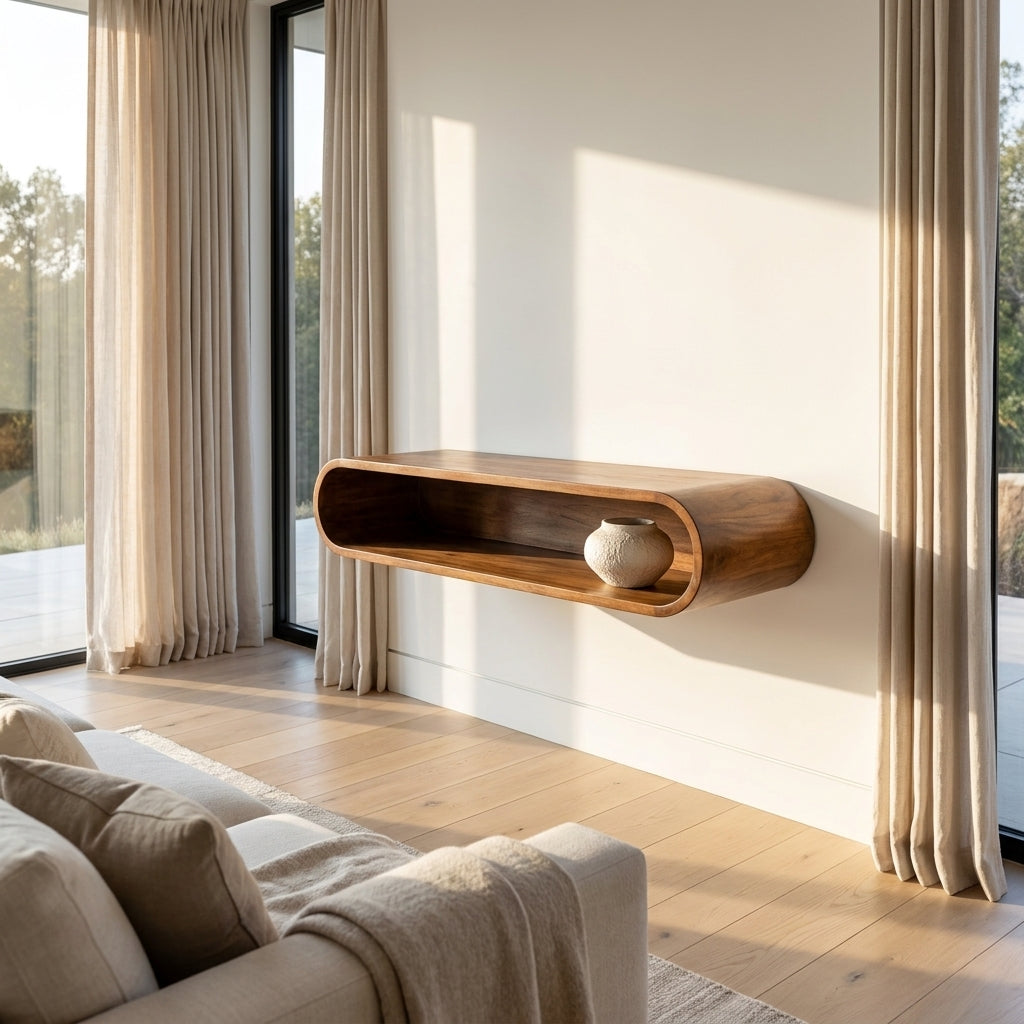 Chestnut Solid Wood Wall-Mounted Console