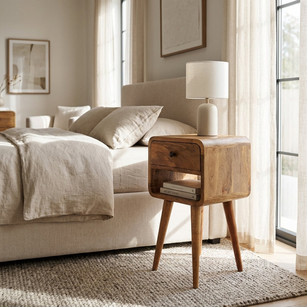 Mini Oak-ish Curve Lower nightstand
