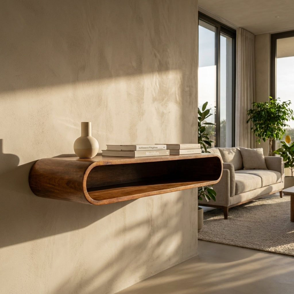 Chestnut Solid Wood Wall-Mounted Console
