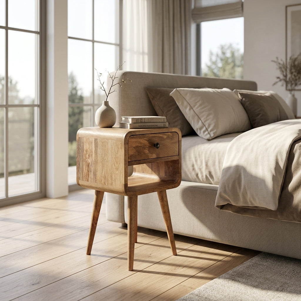 Mini Oak-ish Curve Lower nightstand