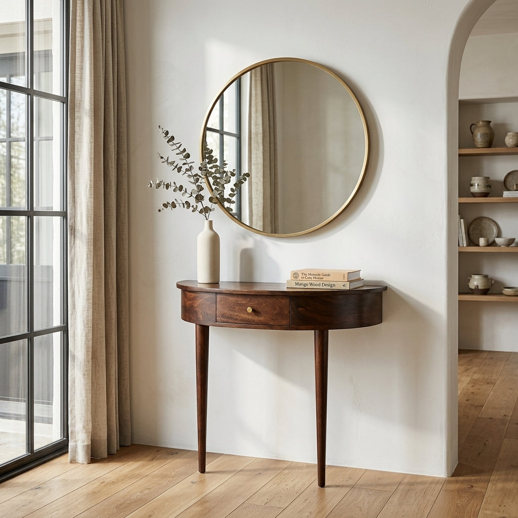 Backless Mounted Chestnut Console