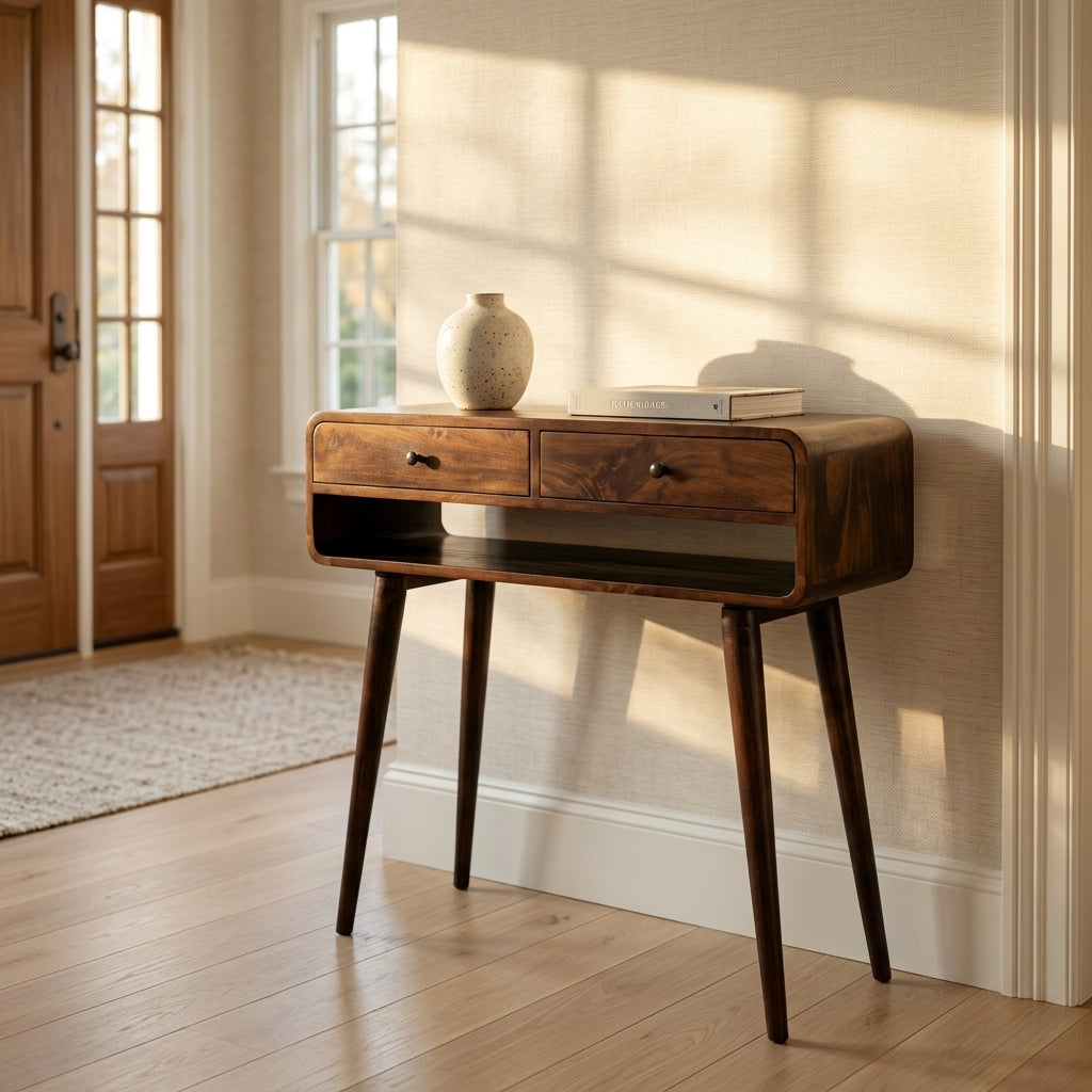 Chestnut Solid Wood Nordic Console Table