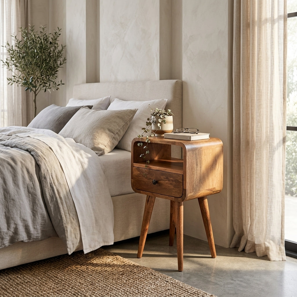 Mini Oakish Curve Open nightstand