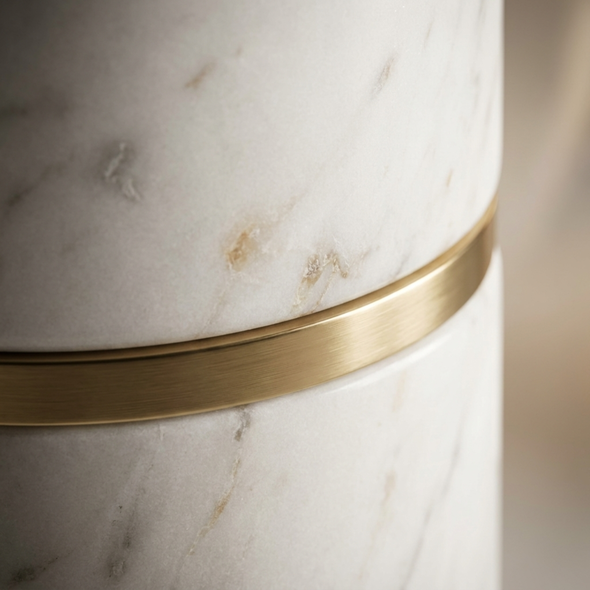 Brass Inlay and Marble Bathroom Set of 5