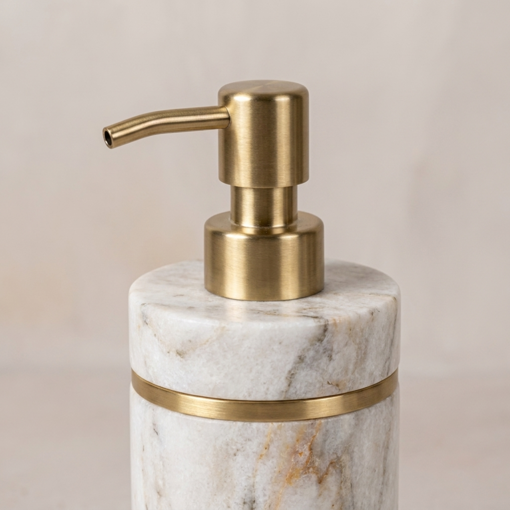 Brass Inlay and Marble Bathroom Set of 5