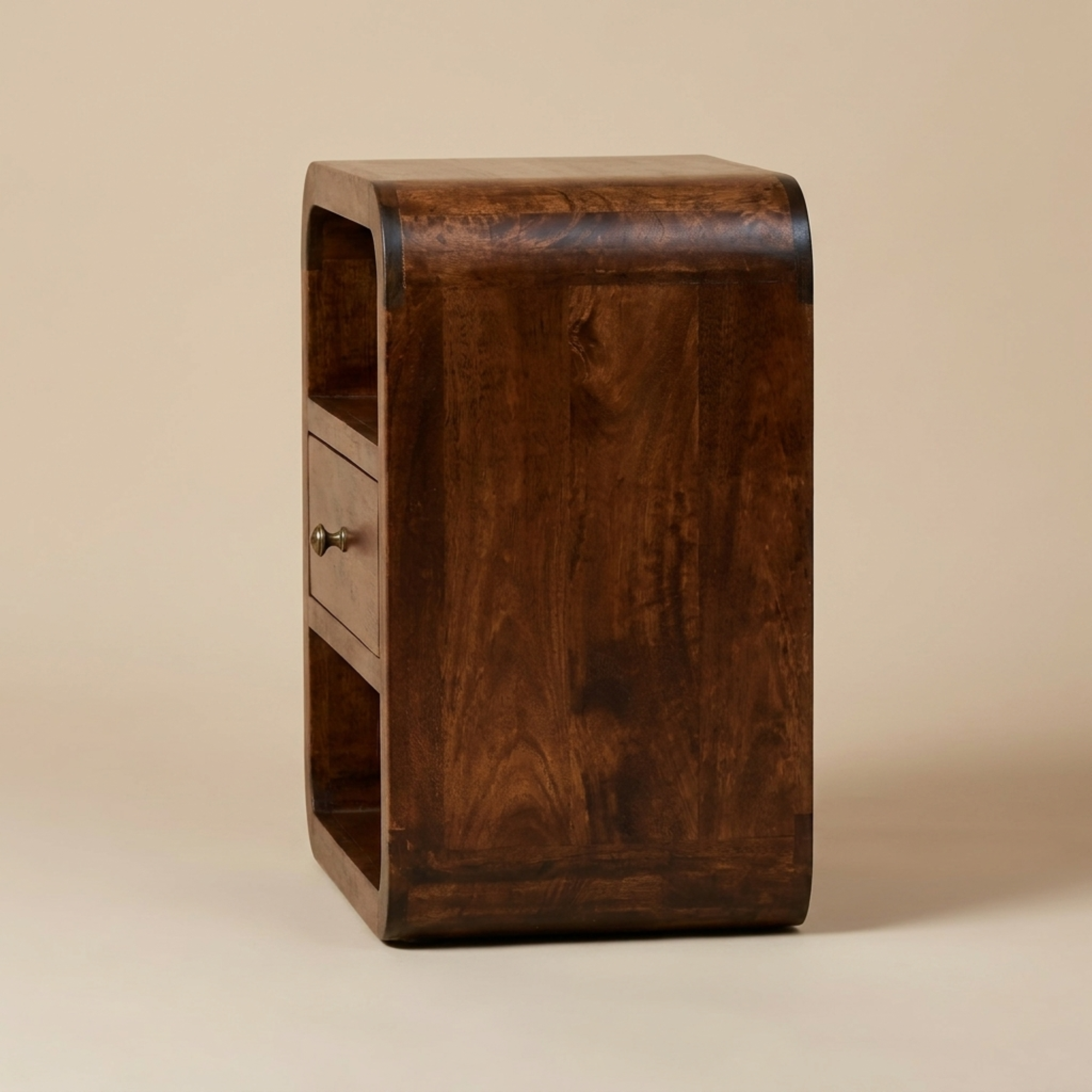 California Walnut Curved Edge Bedside