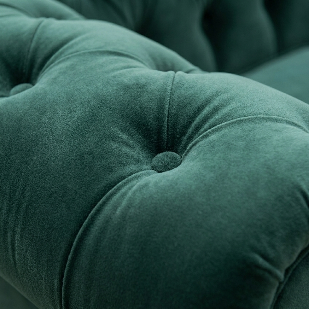 Emerald Green Velvet Chesterfield