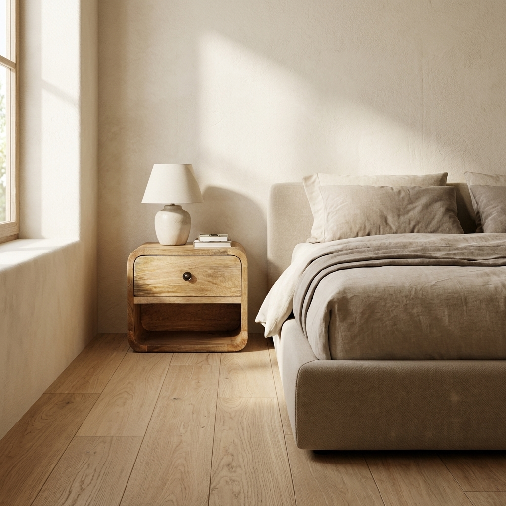 Mini Oak-ish Floating Open nightstand
