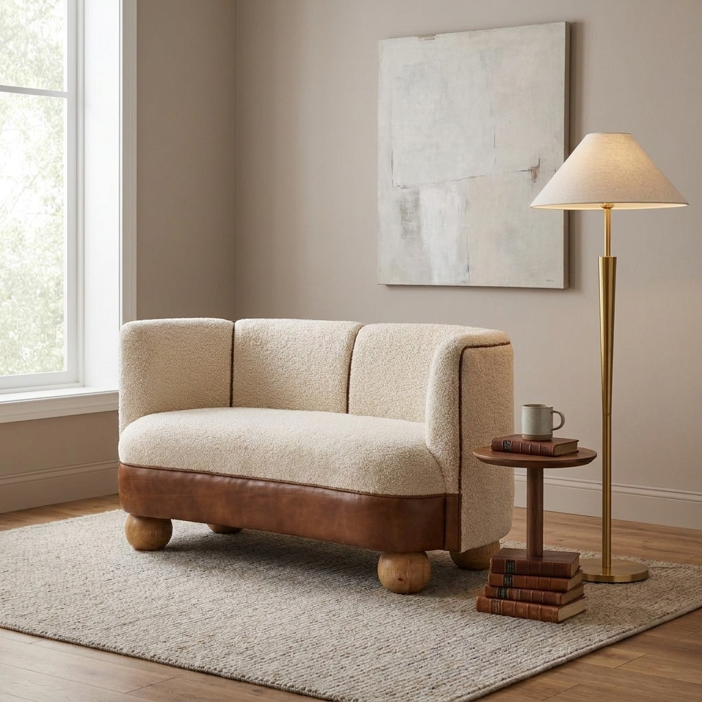 Boucle Cream Buffalo Small Sofa