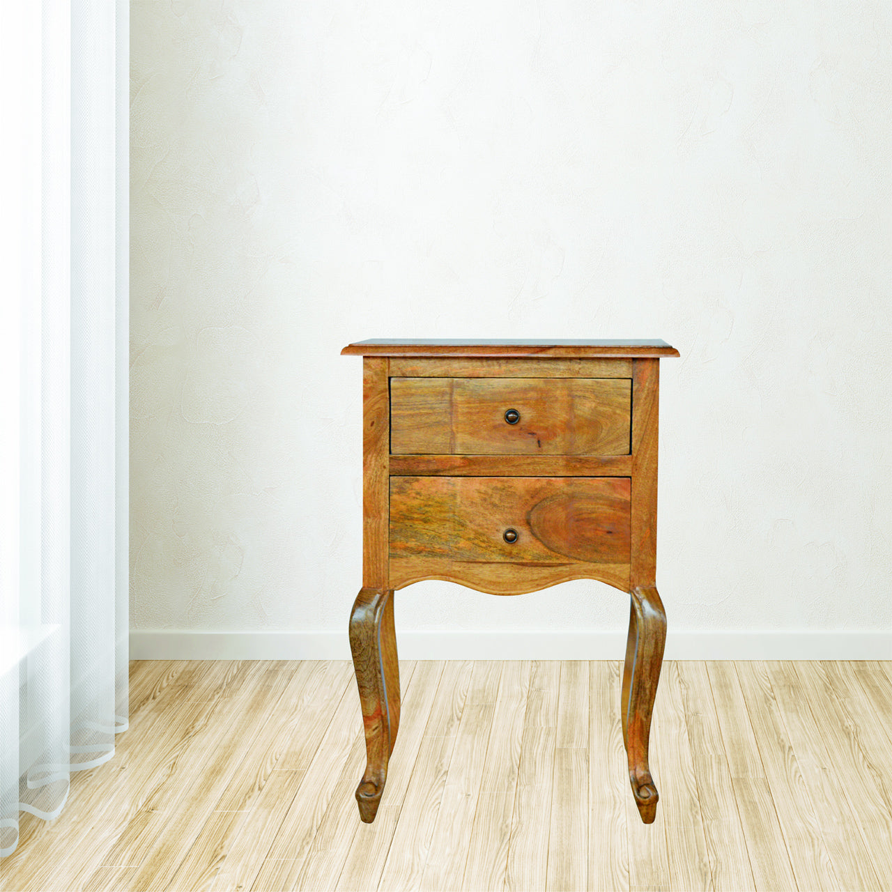 French Style Nightstand with 2 Drawers