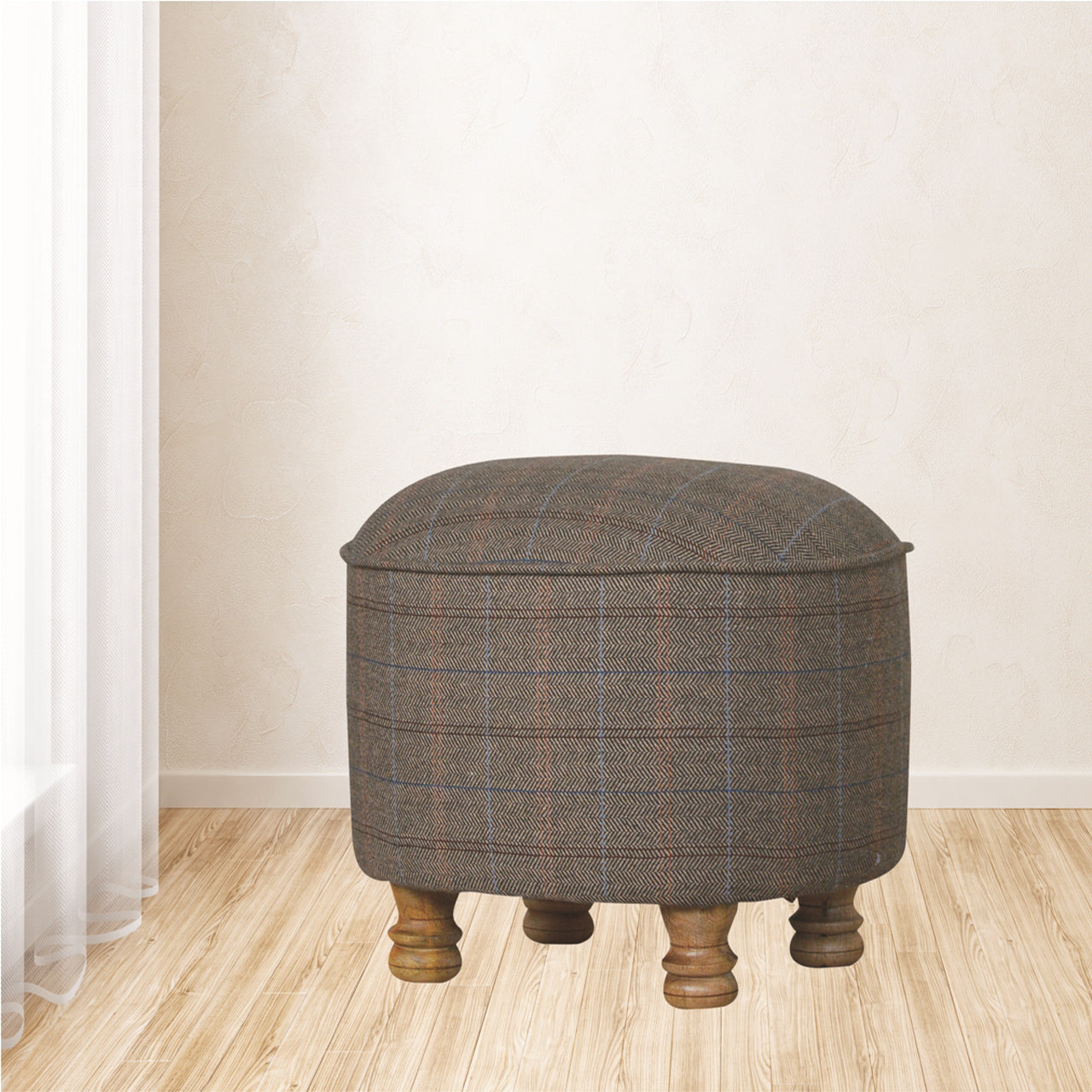 Oval Multi Tweed Foot Stool