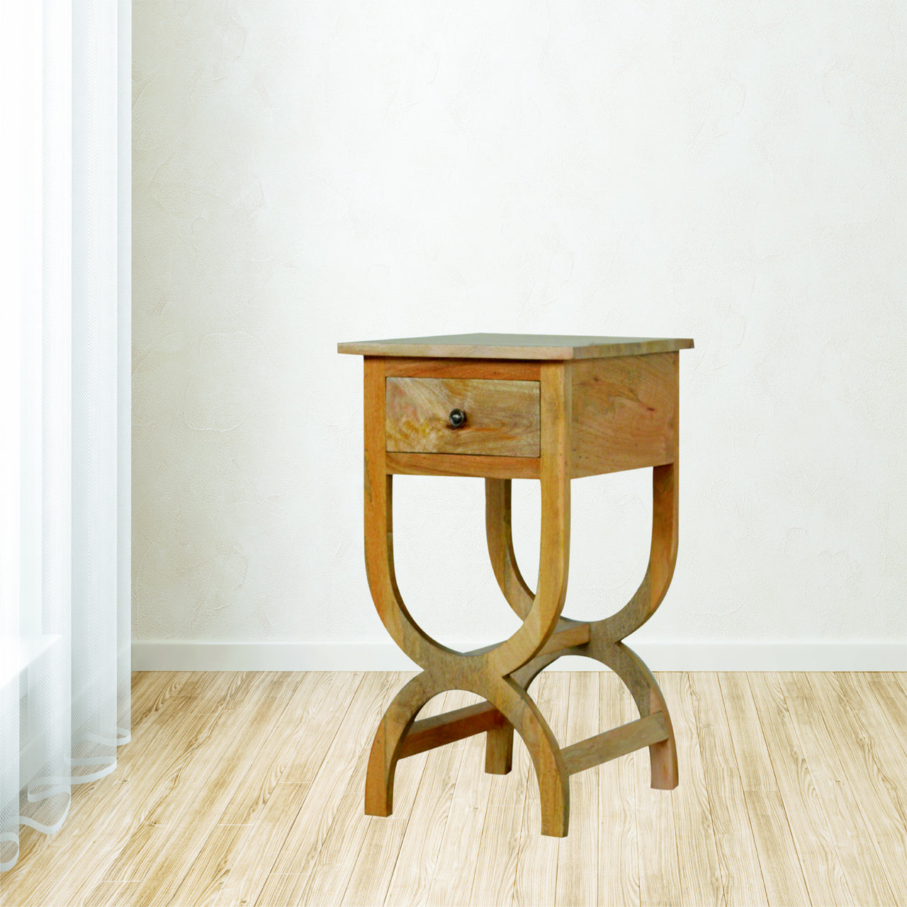 Oak-ish Serpentine Nightstand