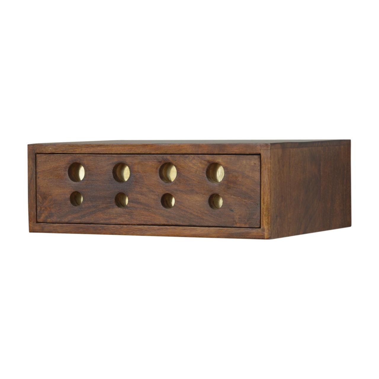Floating Cut out Brass Nightstand