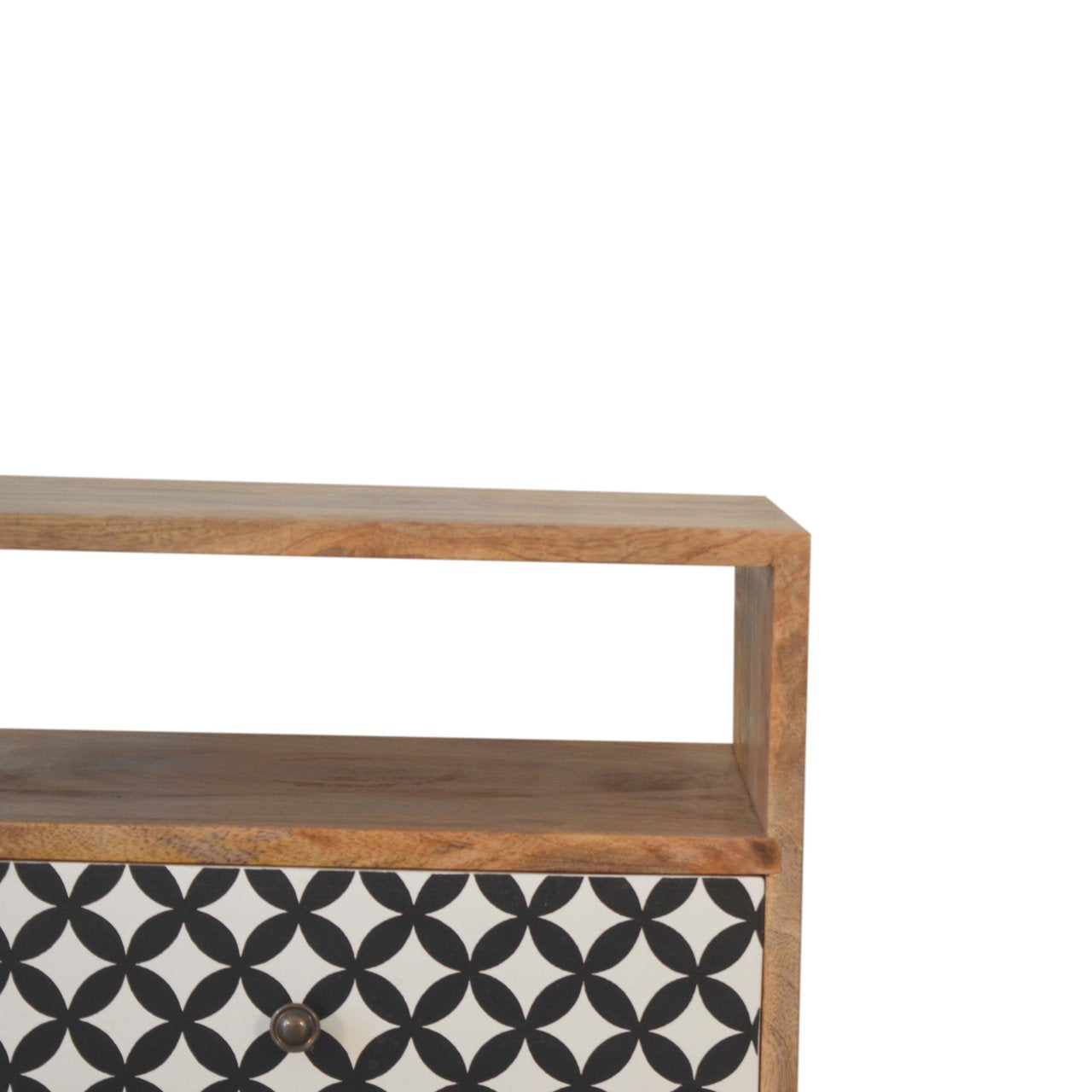 Diamond Print Open Slot Nightstand