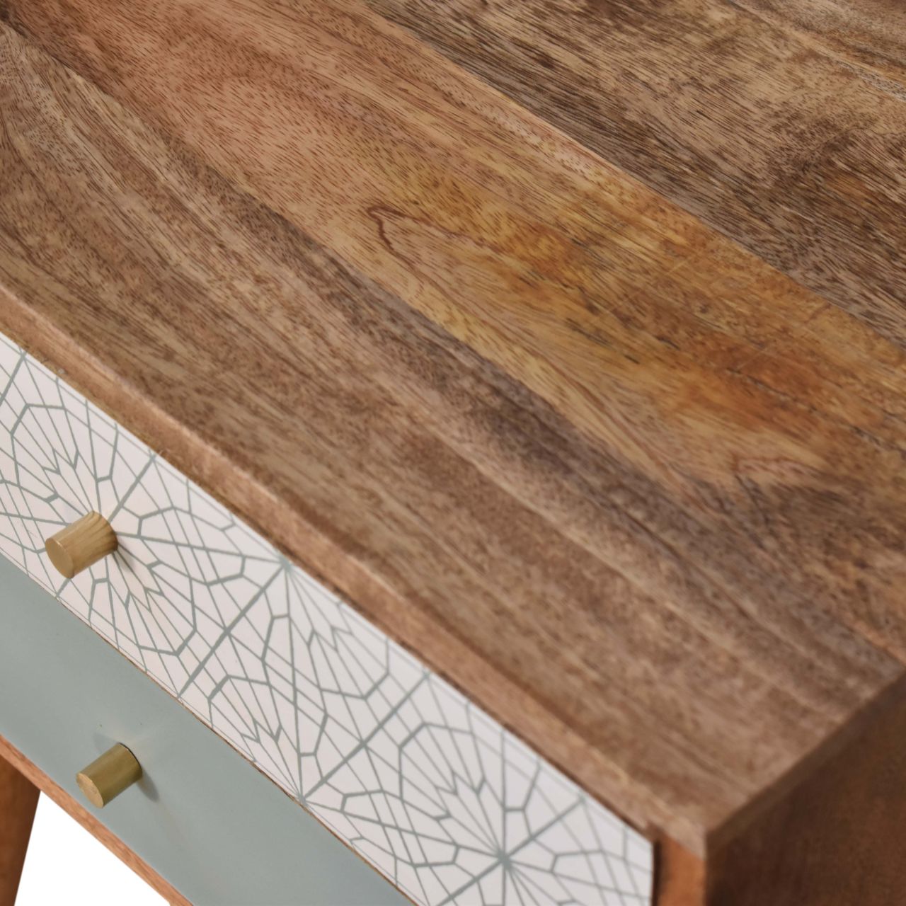 Green Patterned Nightstand