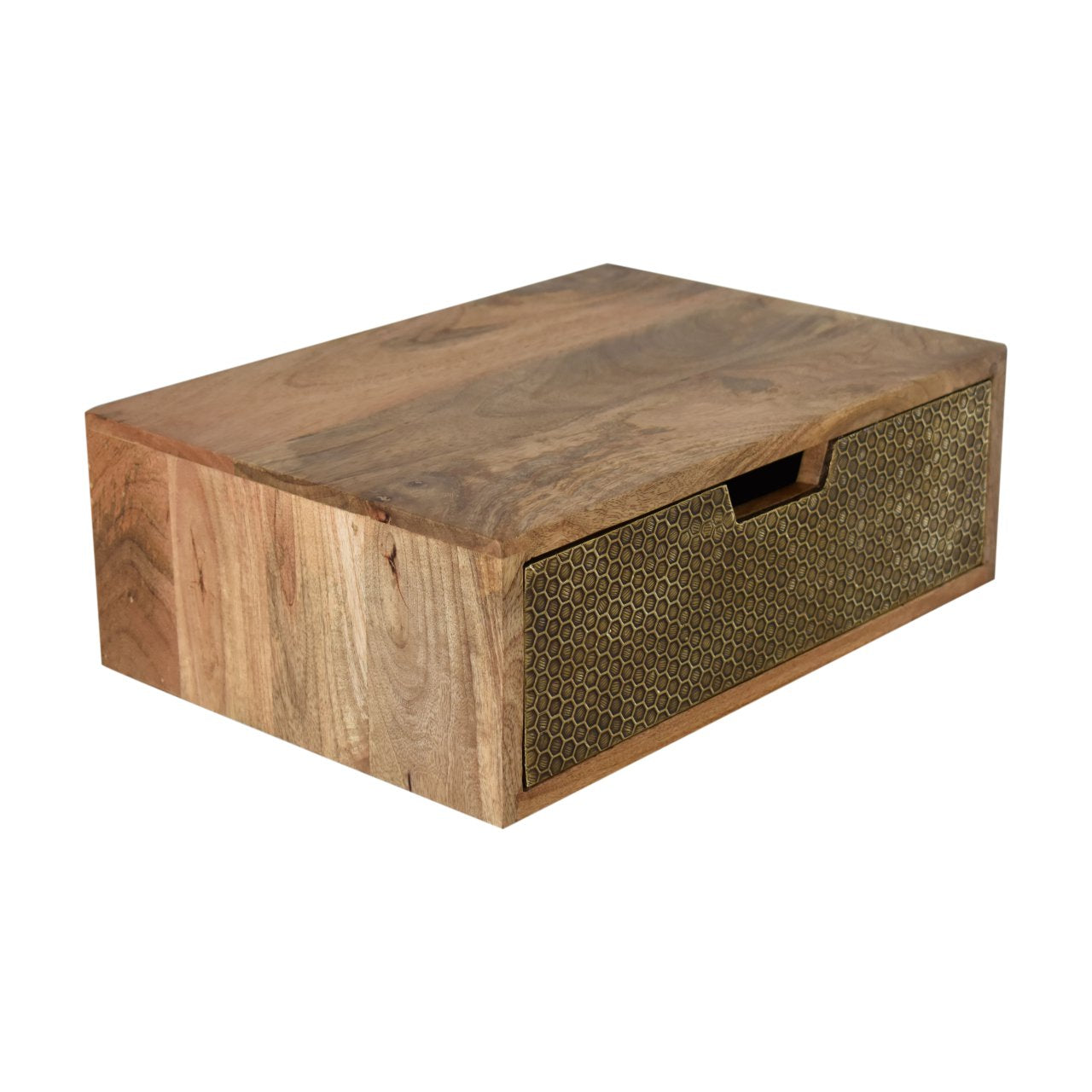 Floating Honeycomb Brass Nightstand