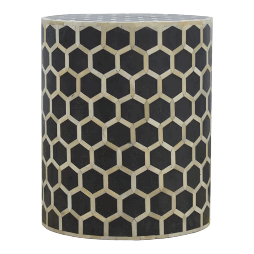 Cylindrical Bone Inlay Footstool