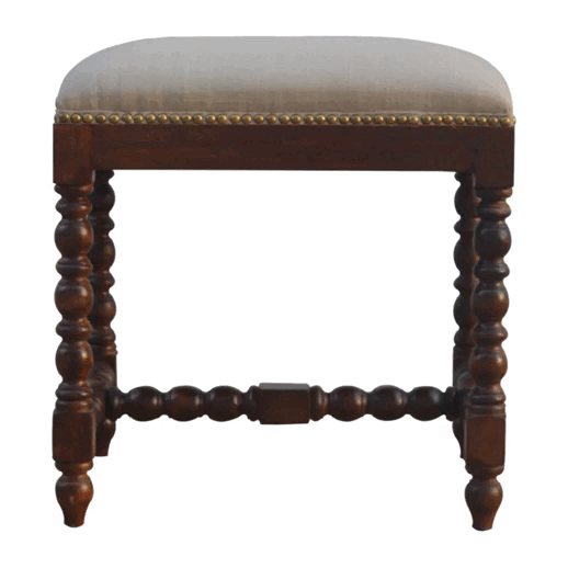 White Linen Occasional Footstool