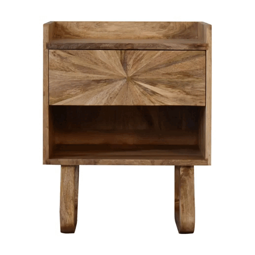 U-Shape Sunrise Open Slot Nightstand