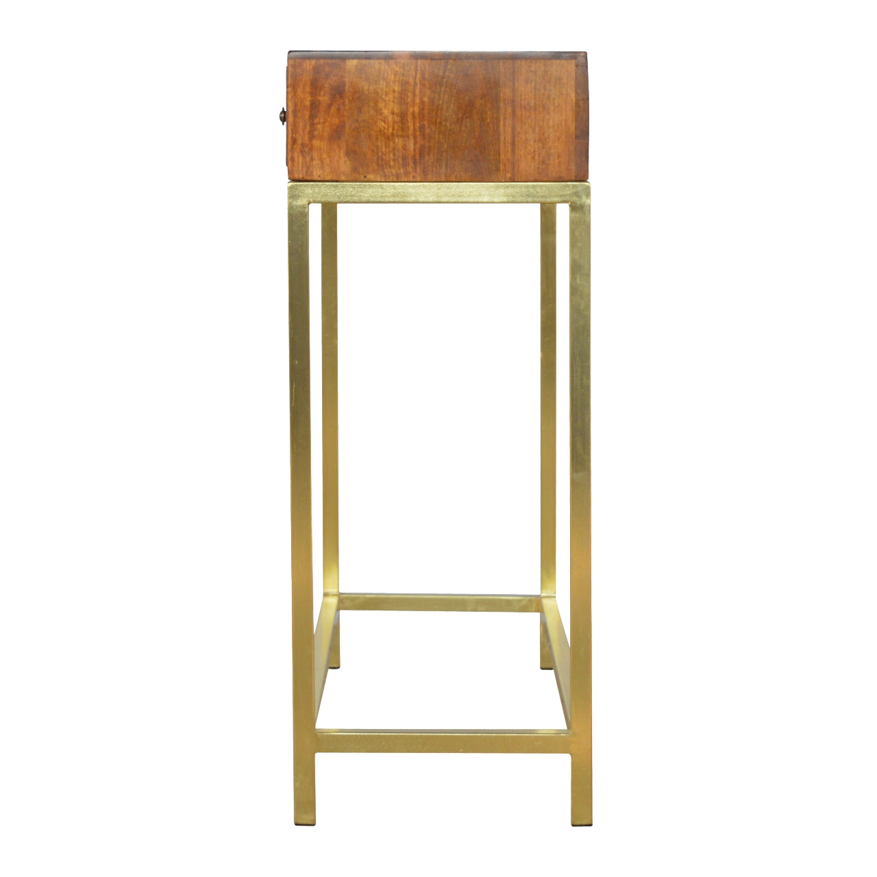 Industrial 2 Drawer Console Table with Iron Base