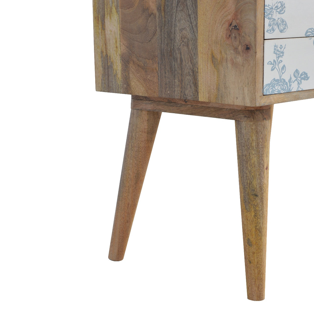 Blue Floral Screen Printed Nightstand