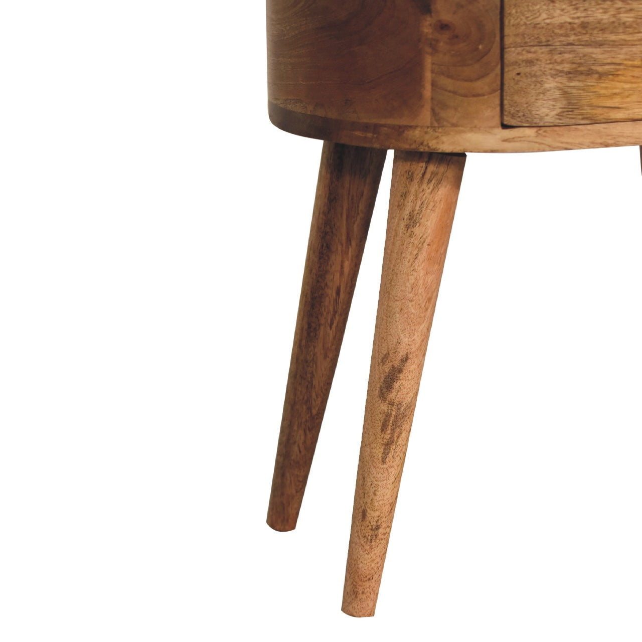 Mini Oak-ish Rounded Nightstand Table