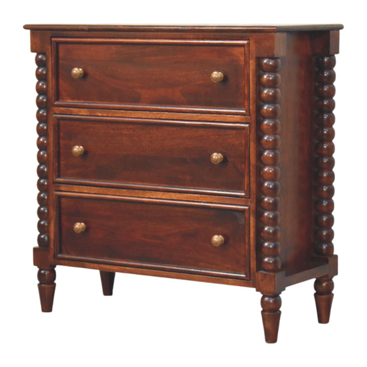 Vintage Spindle Winewood Oak Chest