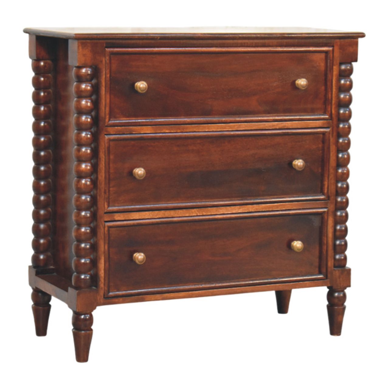 Vintage Spindle Winewood Oak Chest