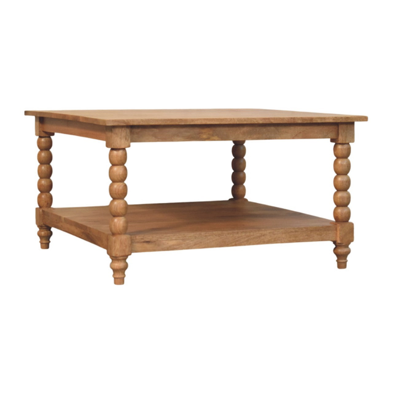 Vintage Spindle Golden Teak Coffee Table 16"