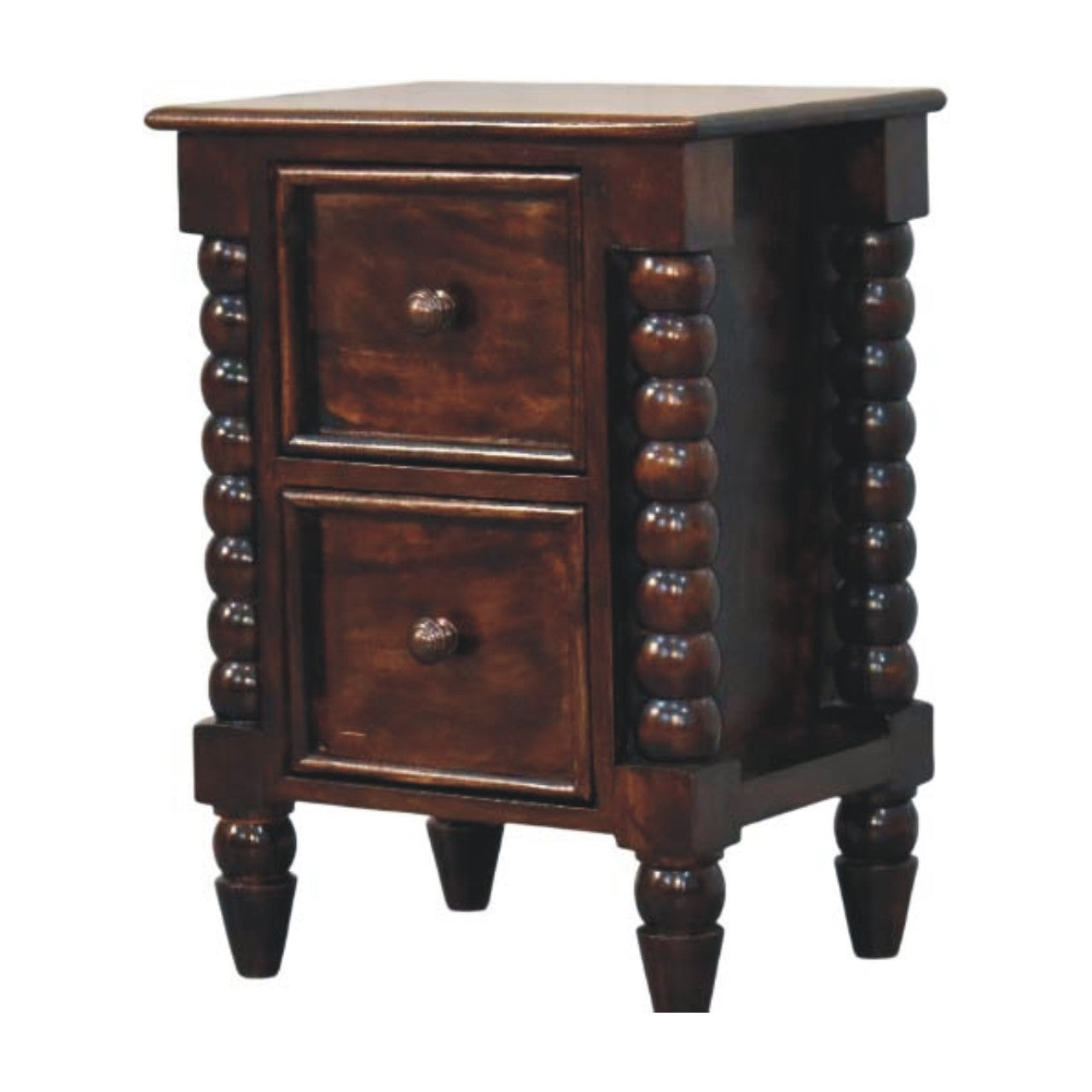 Vintage Spindle Walnut Duo Nightstand