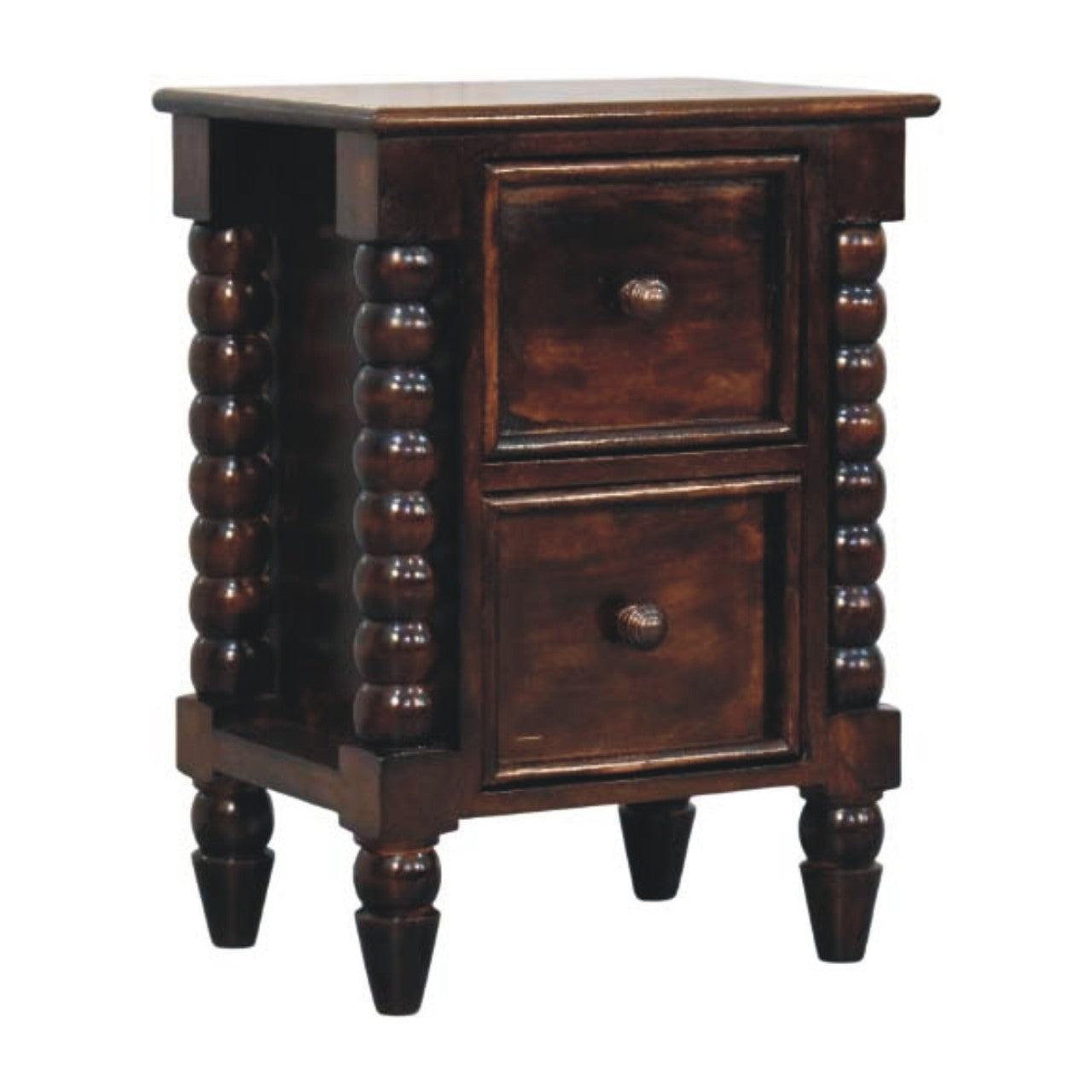 Vintage Spindle Walnut Duo Nightstand