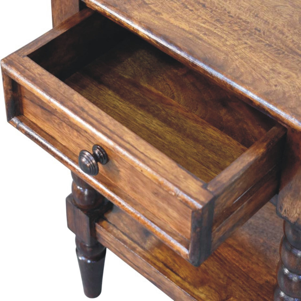 Solid Wood Chestnut One Drawer Side Table