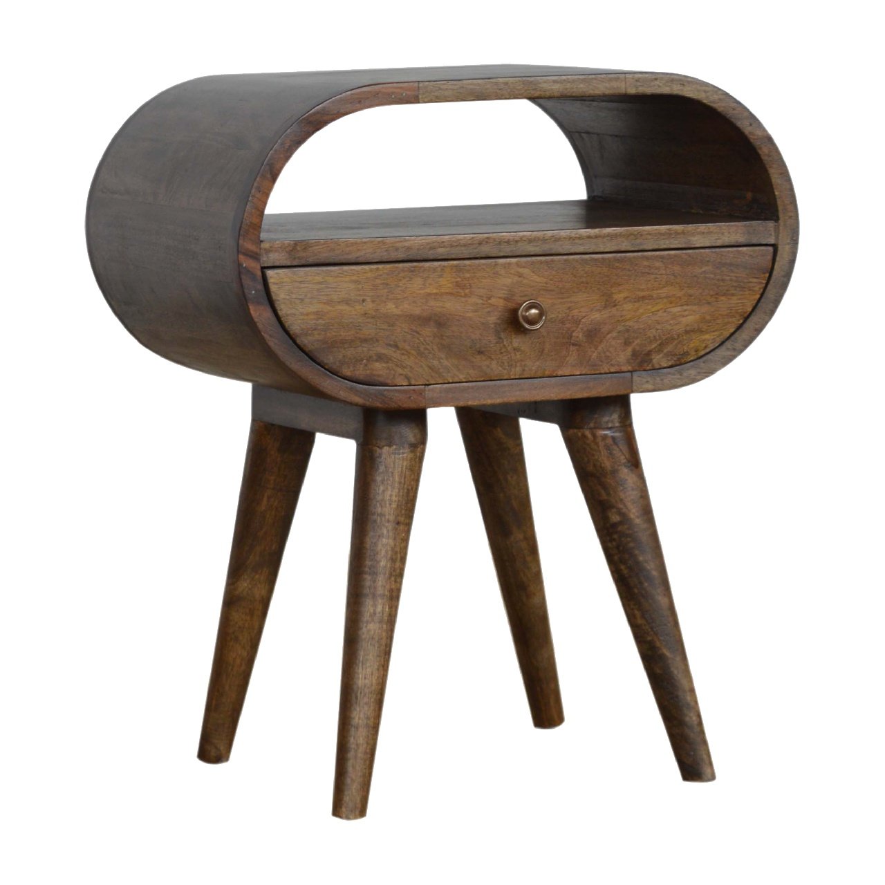 Grey Washed Circular nightstand