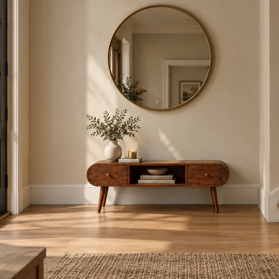 Chestnut Solid Wood Nordic TV Unit