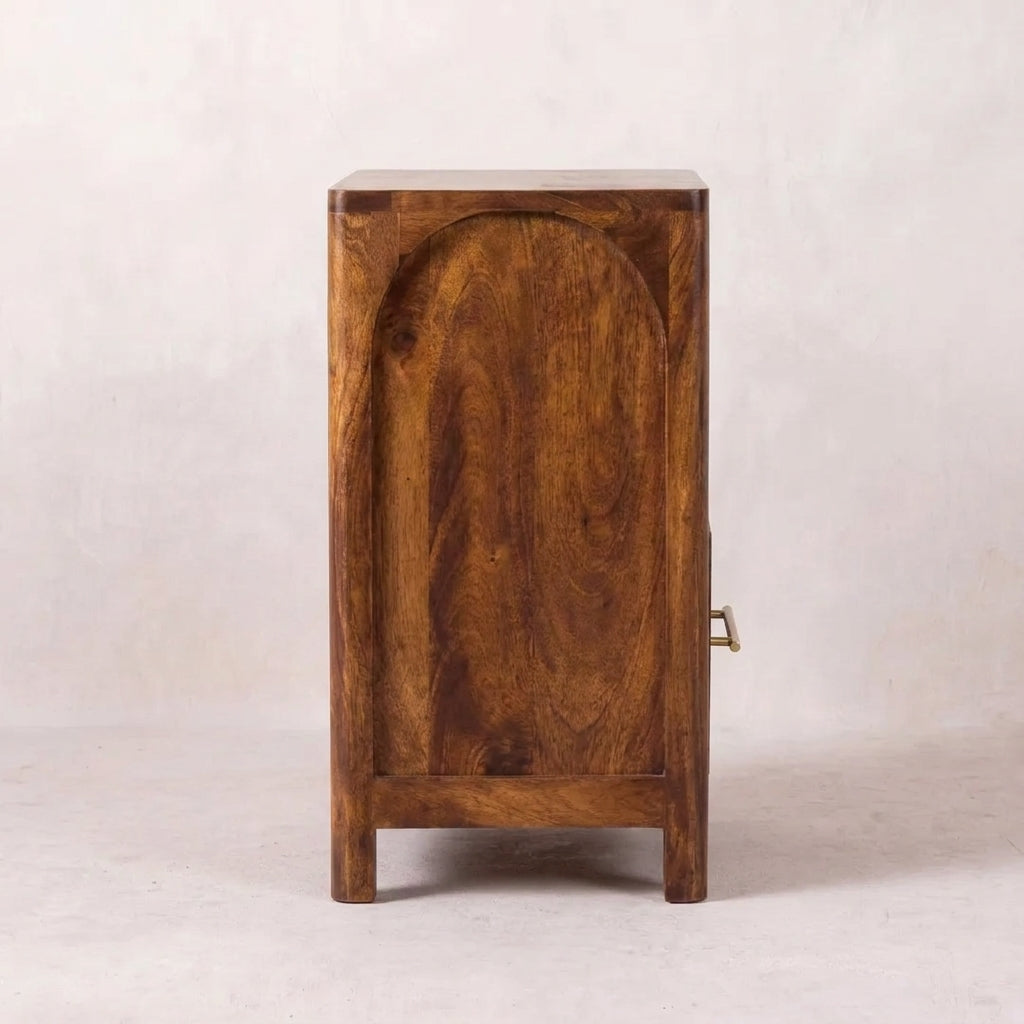 Chestnut Solid Wood Arc Nightstand