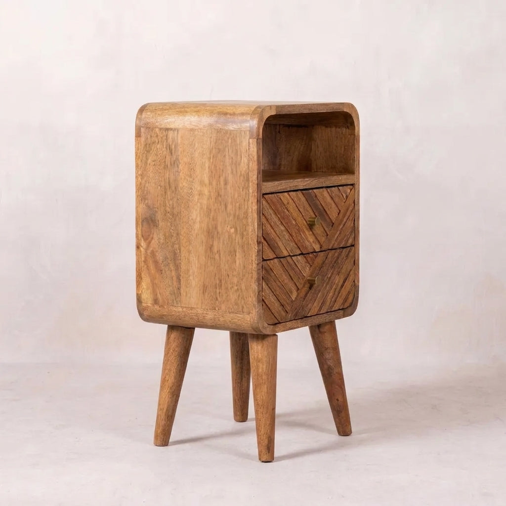 Oak-Ish Solid Wood Mini Nordic Nightstand