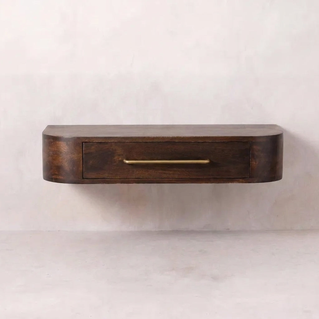 Velvet Mocha Solid Wood Wall Mounted Console