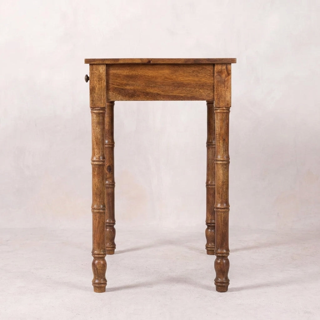 Golden Teak Solid Wood Bamboo Writing Desk