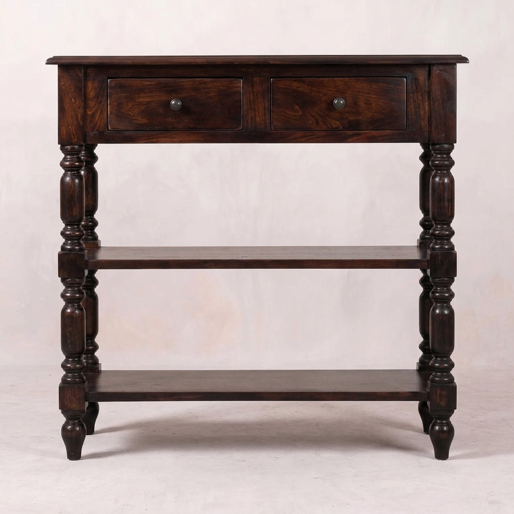 Cherry Solid Wood Turned Legs Side Table