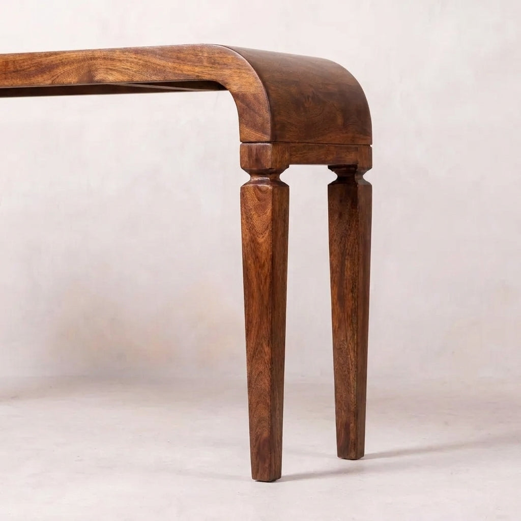 Chestnut Solid Wood Curved Console Table