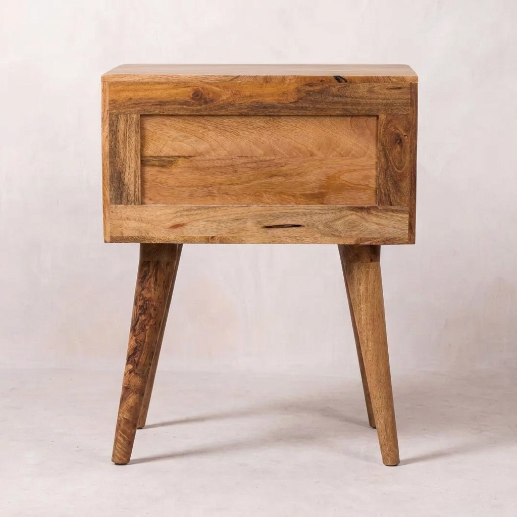 Oak-Ish Solid Wood Bone Inlay Nightstand