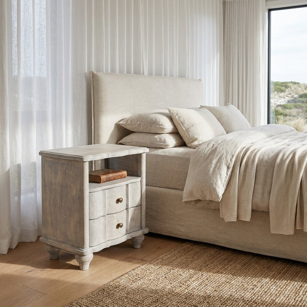 Lume Washed Open-Shelf Bedside