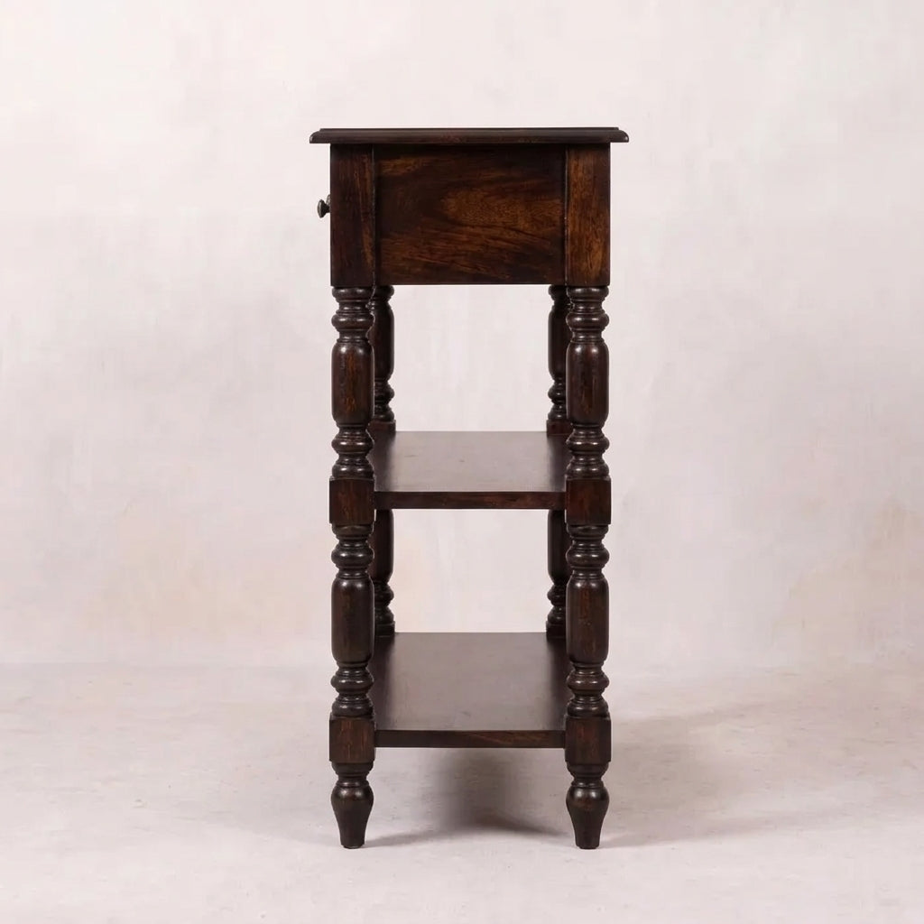 Cherry Solid Wood Turned Legs Side Table