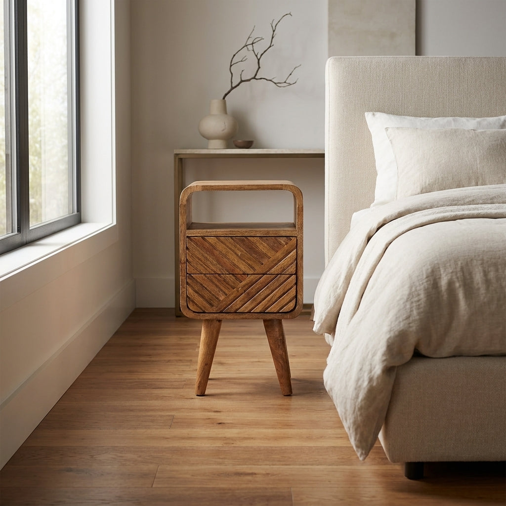 Oak-Ish Solid Wood Mini Nordic Nightstand