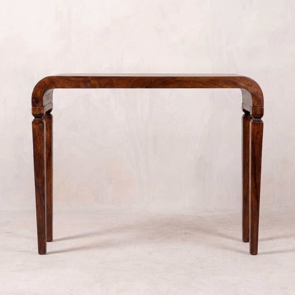 Chestnut Solid Wood Curved Console Table