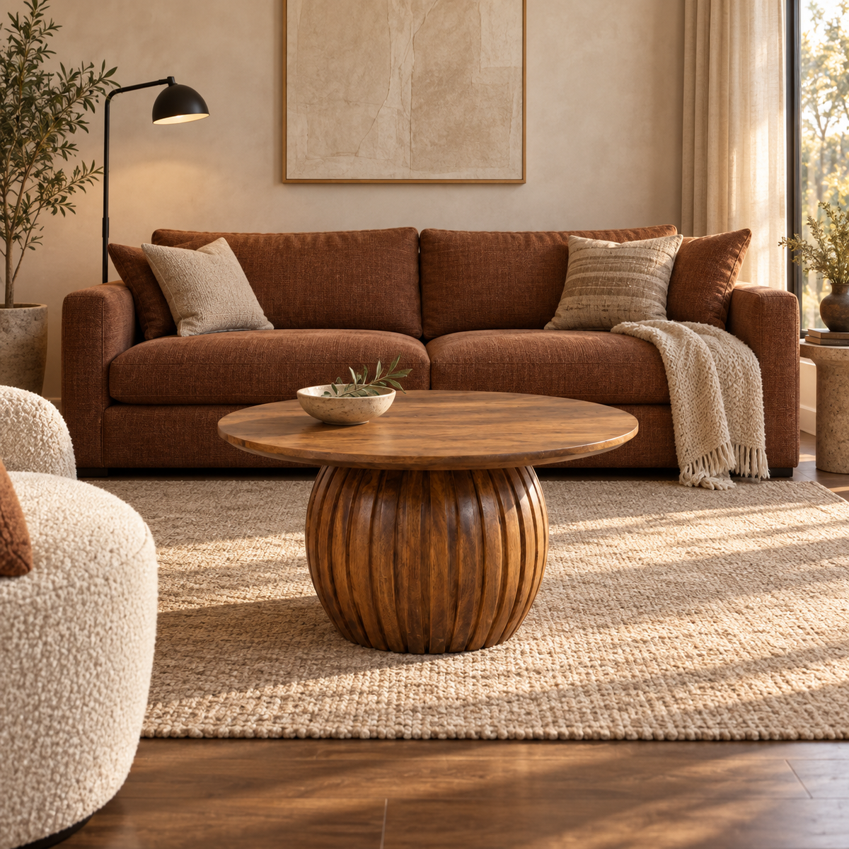 Round Fluted Coffee Table