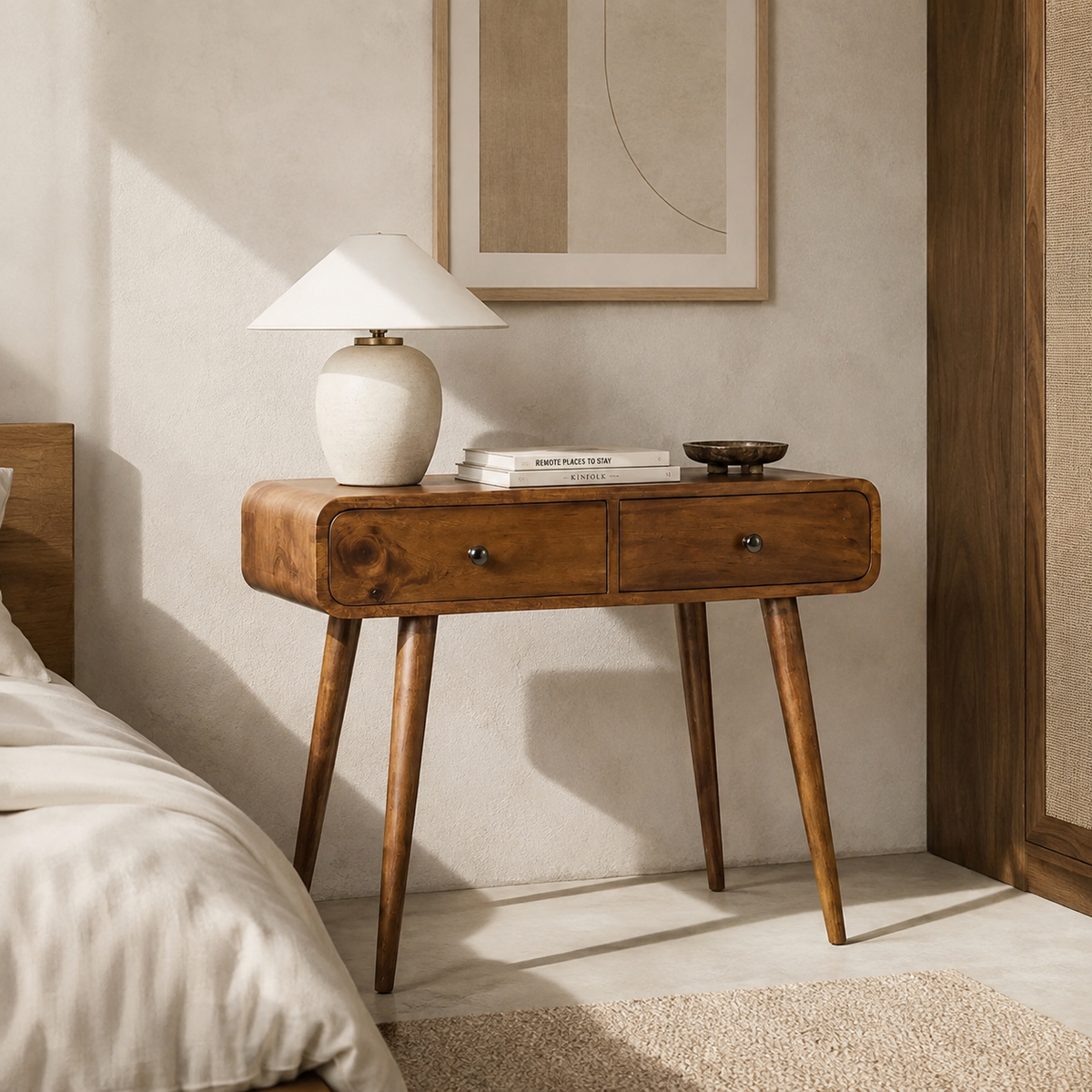 Chestnut Solid Wood Nordic Hallway Table
