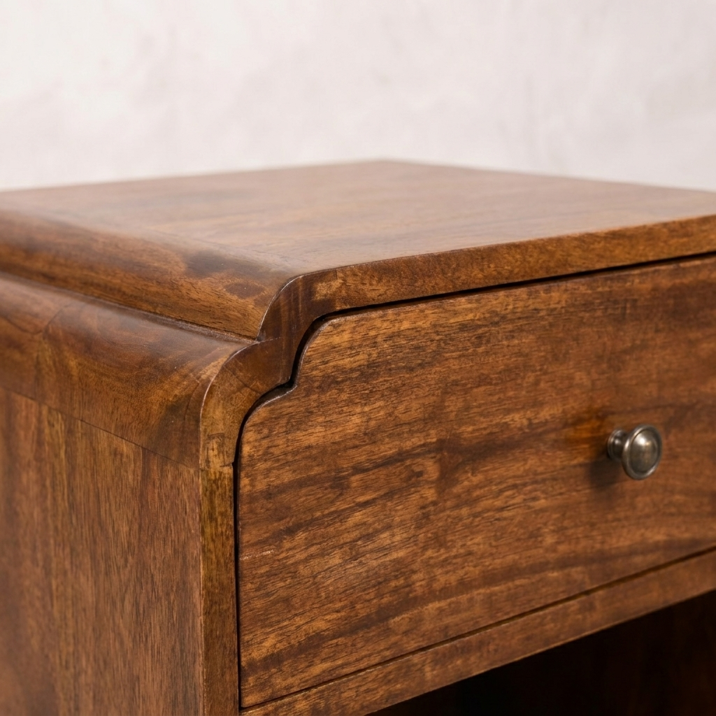 Solid Mango Wood Chestnut Nightstand