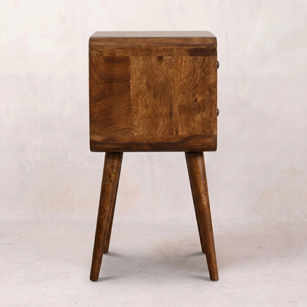 Mini Chestnut Curved nightstand