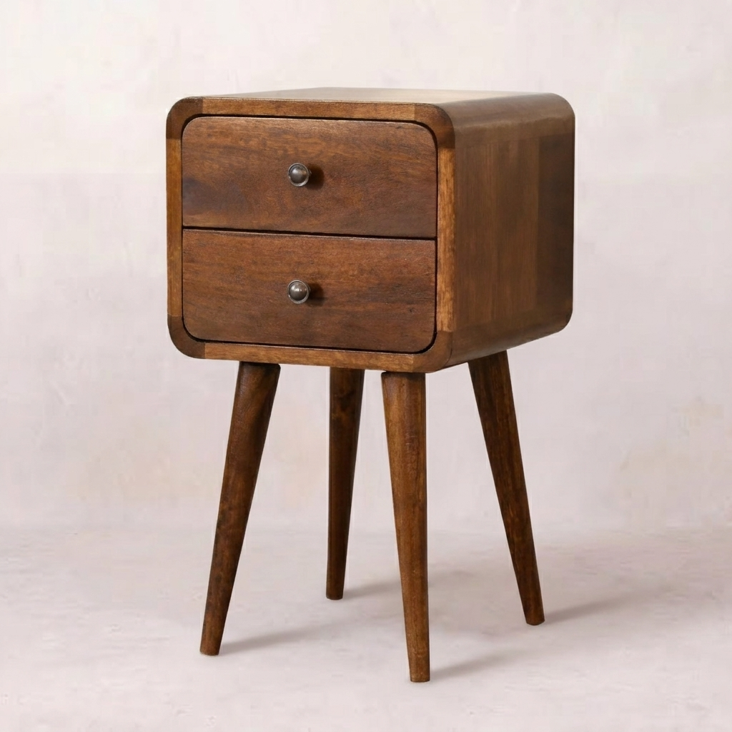 Mini Chestnut Curved nightstand